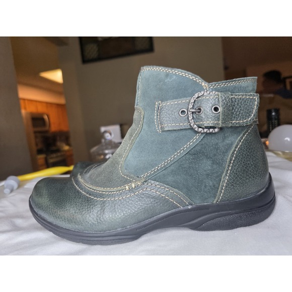 Earth Origins Dayton Ankle Boots Dark Gray Side Zip Buckle Comfort Size 10 - Picture 4 of 10